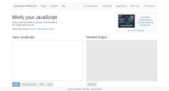Desktop Screenshot of javascript-minifier.com