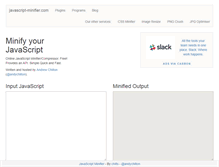 Tablet Screenshot of javascript-minifier.com